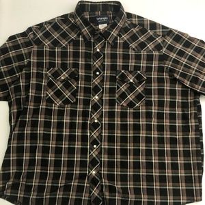 Wrangler Western Shirt Size 3X Pearl Snap Plaid